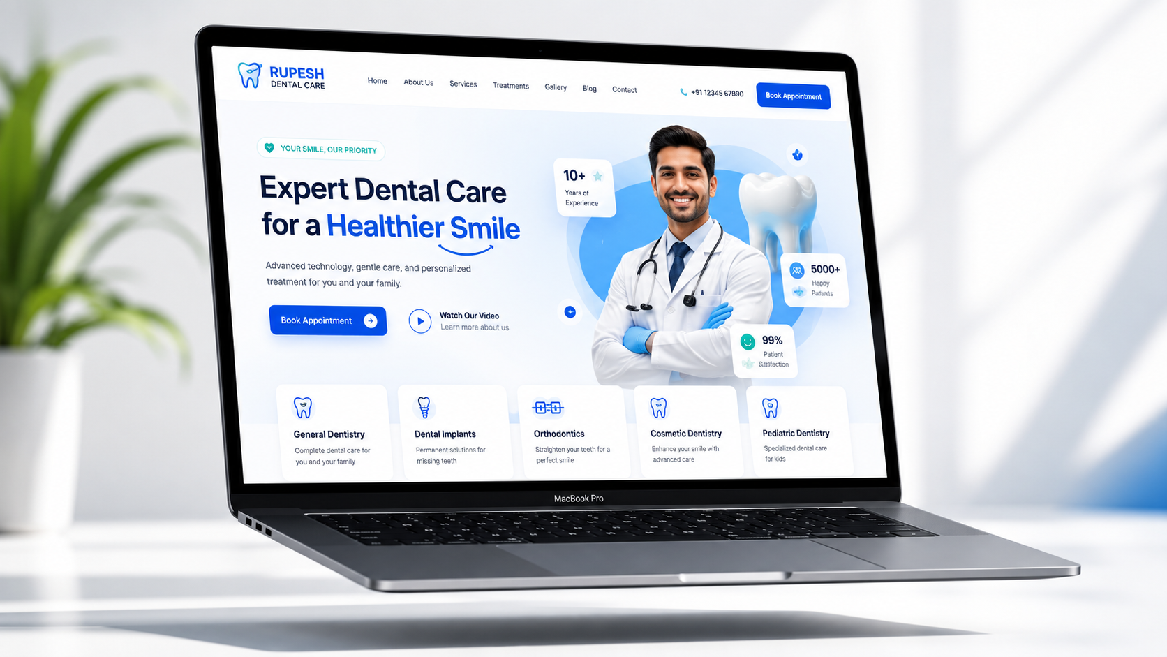 A polished clinic website for dental care services